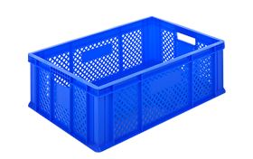 60x40x23 Perforated Side, Solid Base Plastic Crate