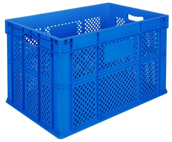 60x40x34 Perforated Side, Solid Base Plastic Crate
