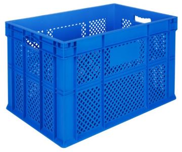 60x40x36 Perforated Side, Solid Base Plastic Crate