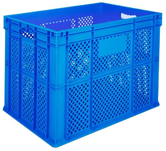 60x40x42 Perforated Side, Solid Base Plastic Crate