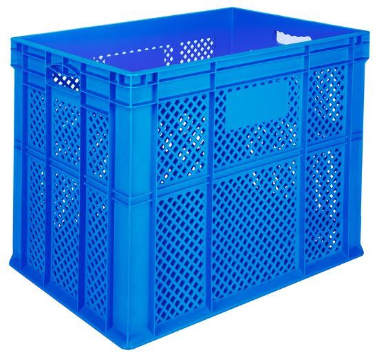 60x40x45 Perforated Side, Solid Base Plastic Crate